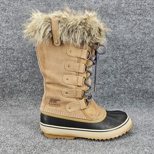 Sorel Joan of Arctic Womens Size 9.5 Camel Brown Black Winter Snow Boots